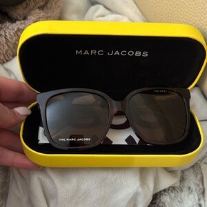 Marc Jacobs Dark Brown Sunglasses with Yellow Case